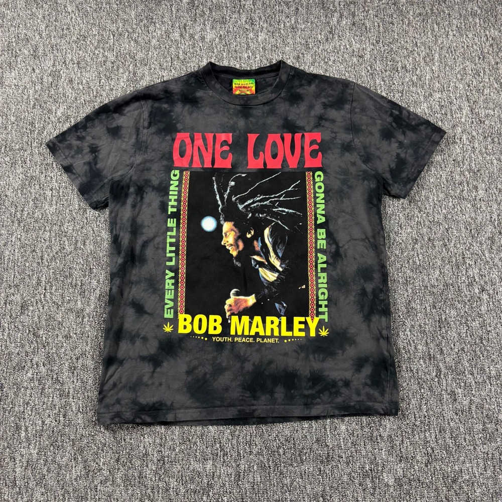 Bob Marley x Shoe Palace Skater Reggae Graphic T-Shirt Black Tie Dye Medium